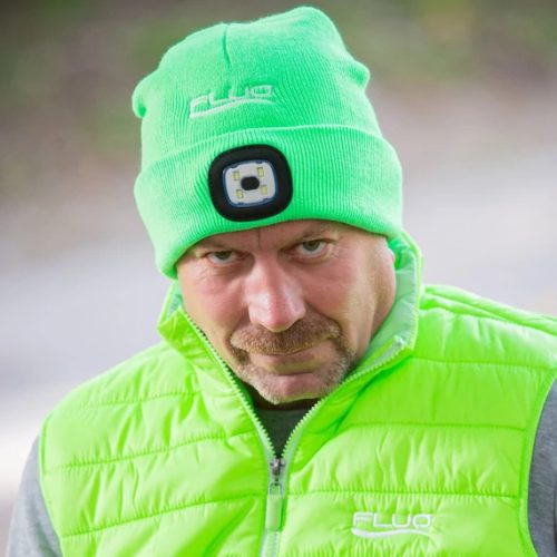 FLUO LED lámpás sapka (újratölthető), LIME ZÖLD