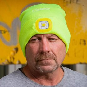   FLUO LED lámpás sapka (újratölthető), fluoreszkáló sárga